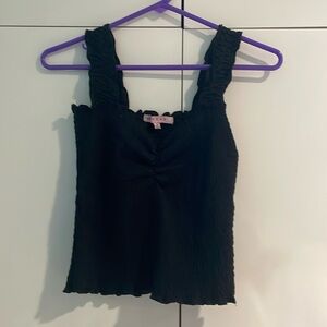 Smocked Black Tank